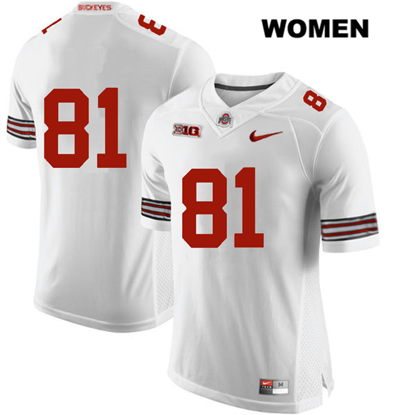 Ohio State Buckeyes Women's Jake Hausmann #81 White Authentic Nike No Name College NCAA Stitched Football Jersey VX19O53EB